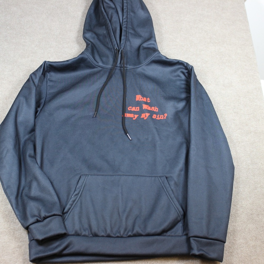 Christian Hoodie Black Red Nothing But The Blood‎ Of Jesus Ephesians 1:7 Mens M